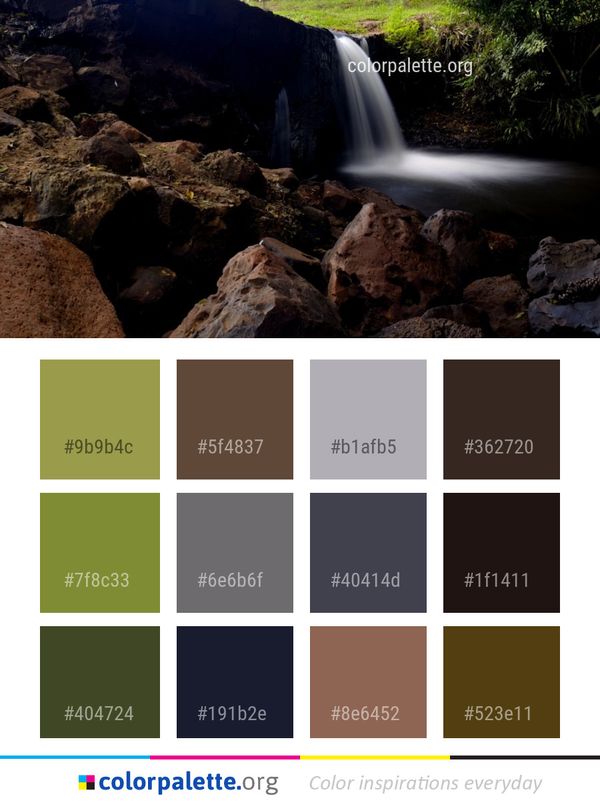 Waterfall Water Nature Color Palette