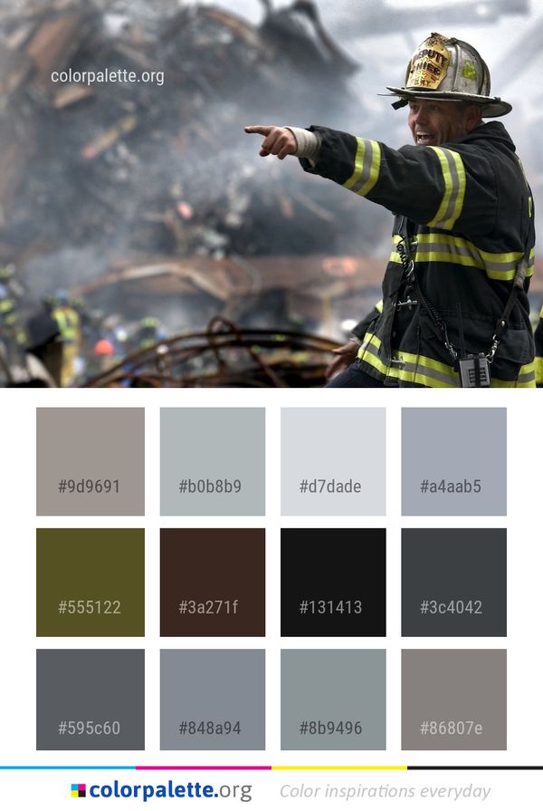 Firefighter Fireman Fire Color Palette