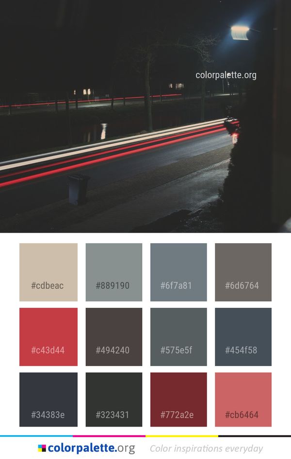 Night Infrastructure Mode Of Transport Color Palette