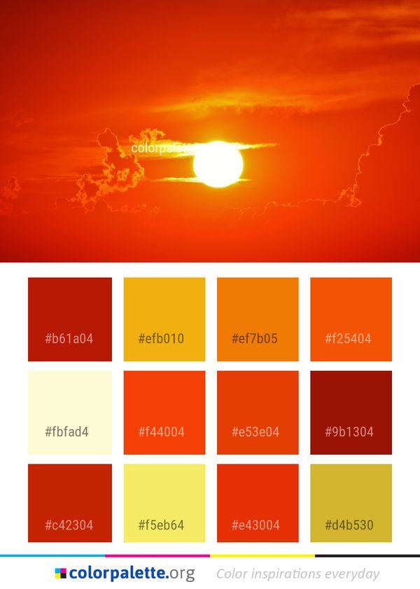 Sky Afterglow Orange Color Palette