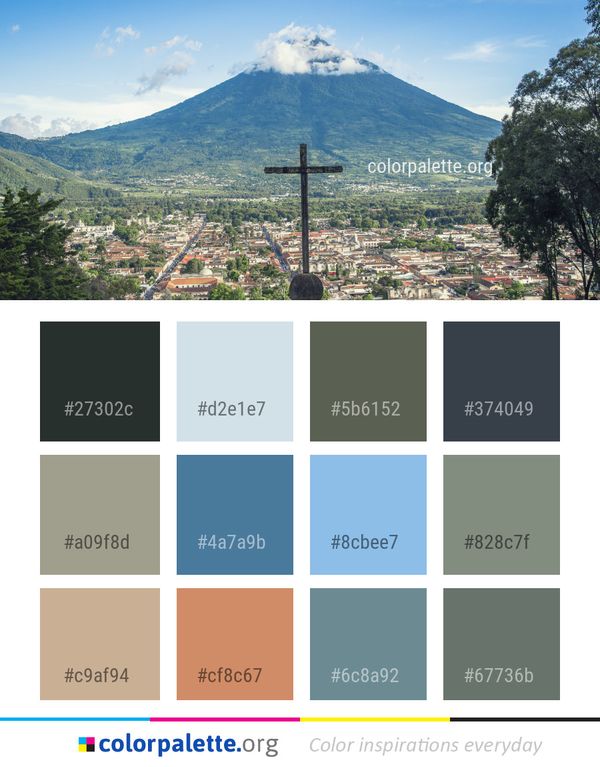 Sky Mountainous Landforms Landmark Color Palette