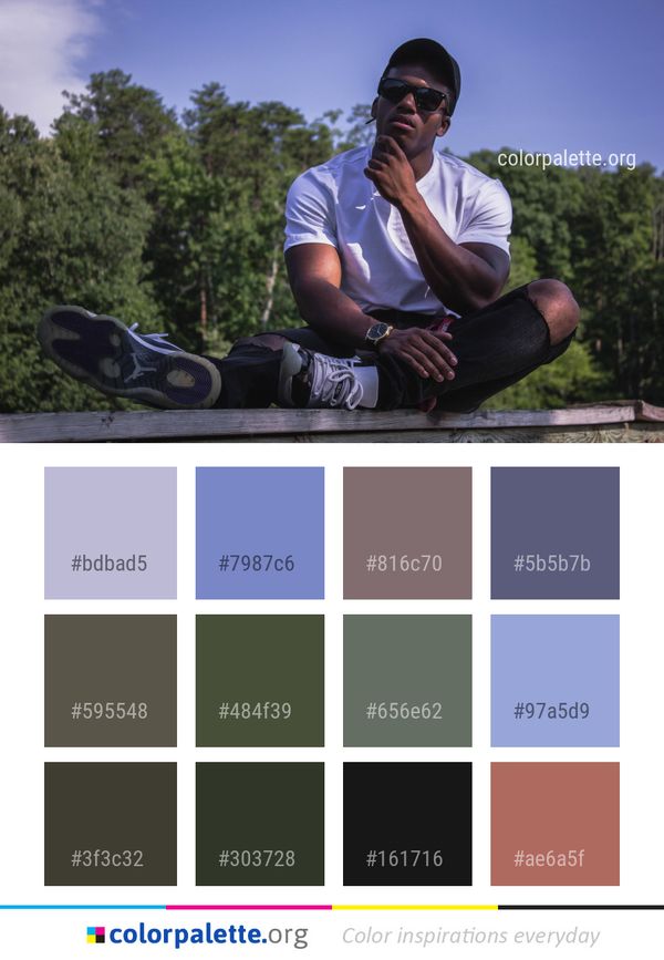 Blue Man Photograph Color Palette
