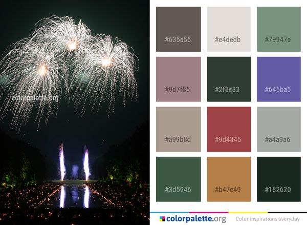 Fireworks Water Nature Color Palette