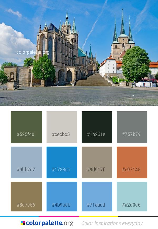 Medieval Architecture Landmark Sky Color Palette