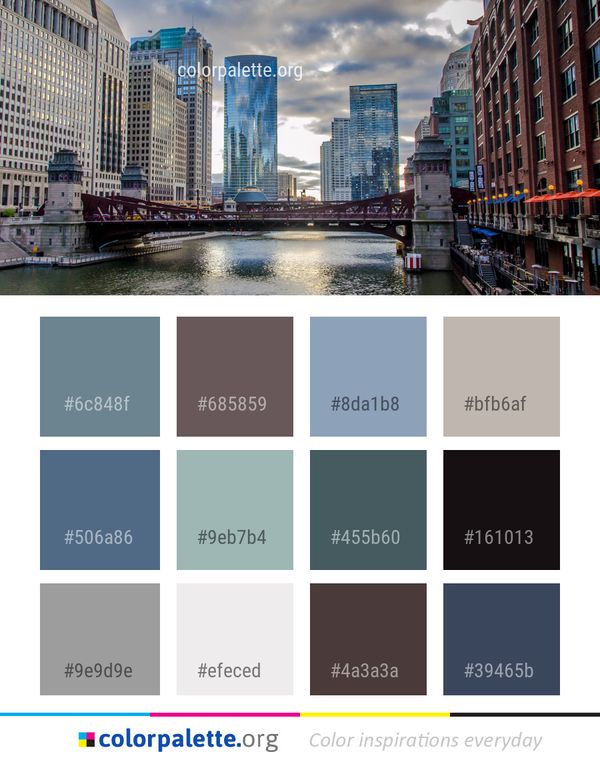 Metropolitan Area Cityscape Waterway Color Palette