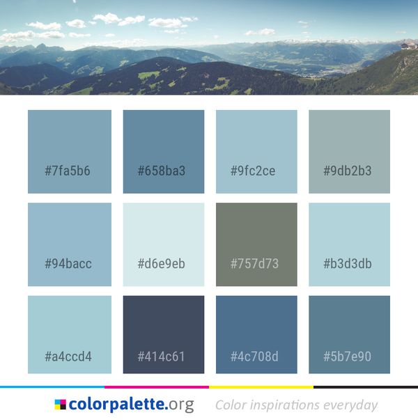 Mountainous Landforms Mountain Range Sky Color Palette
