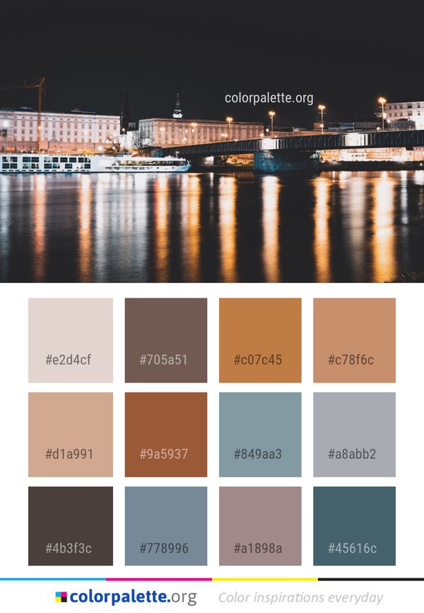 Reflection Night Cityscape Color Palette