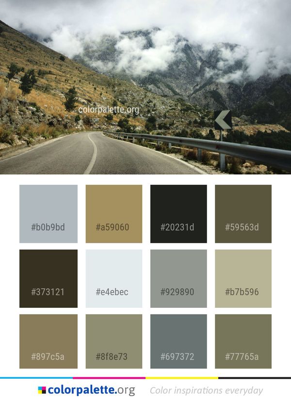Road Mountainous Landforms Highland Color Palette