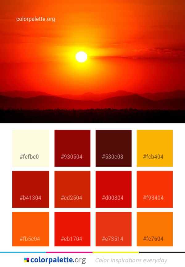 Sky Afterglow Red At Morning Color Palette