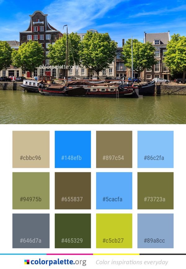 Waterway Canal Reflection Color Palette