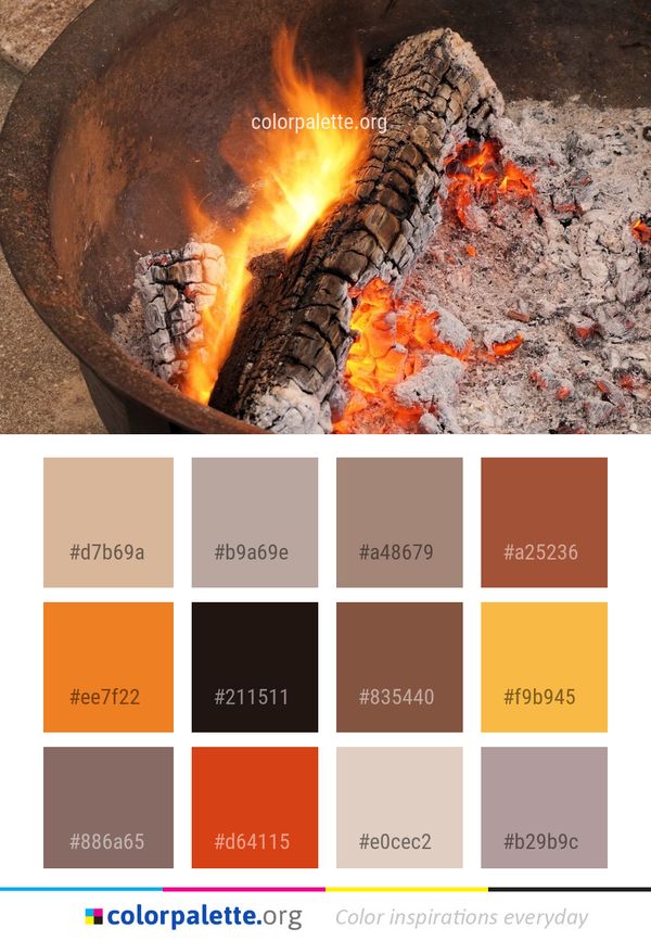 Campfire Heat Charcoal Color Palette
