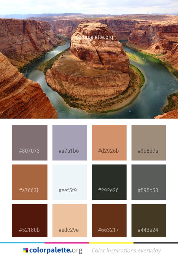 Canyon National Park Badlands Color Palette