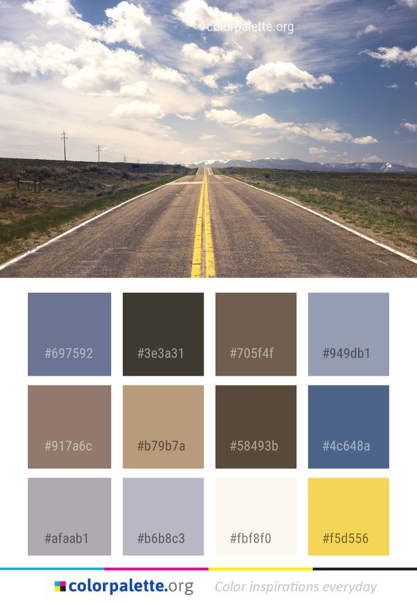 Road Sky Cloud Color Palette
