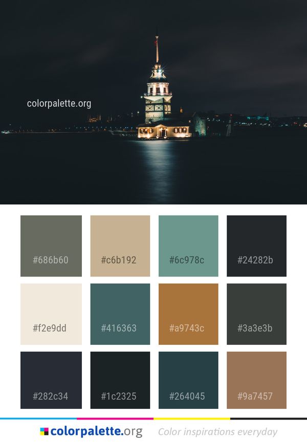 Night Reflection Landmark Color Palette