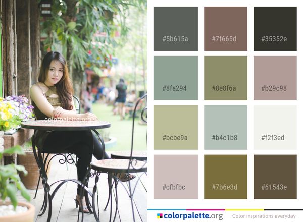 Sitting Beauty Girl Color Palette