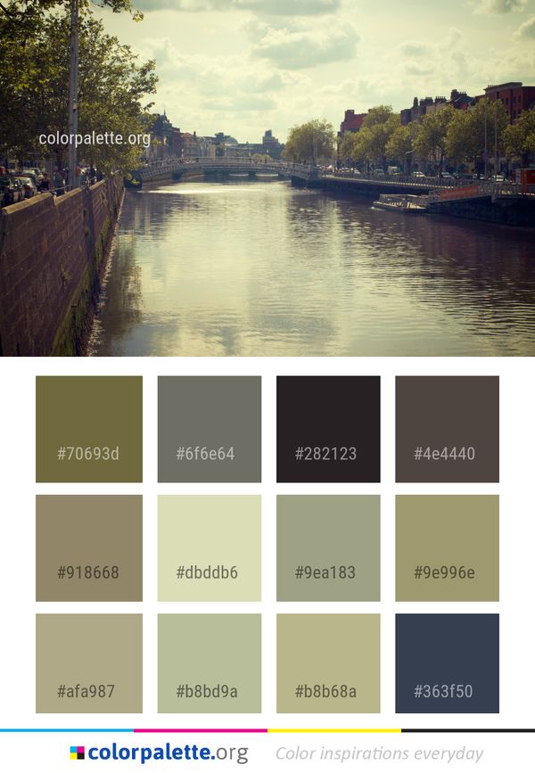 Canal Waterway Reflection Color Palette