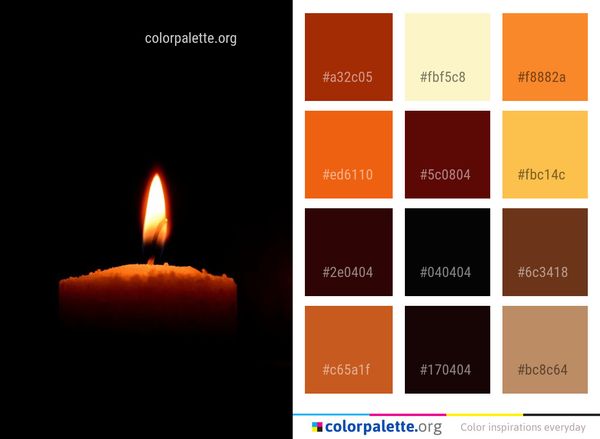 Candle Flame Heat Color Palette