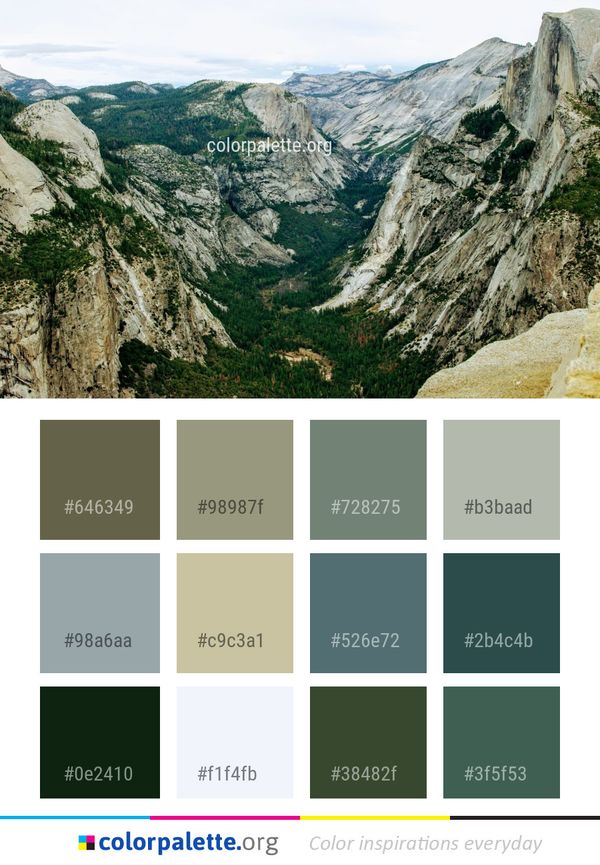 Mountainous Landforms Mountain Wilderness Color Palette