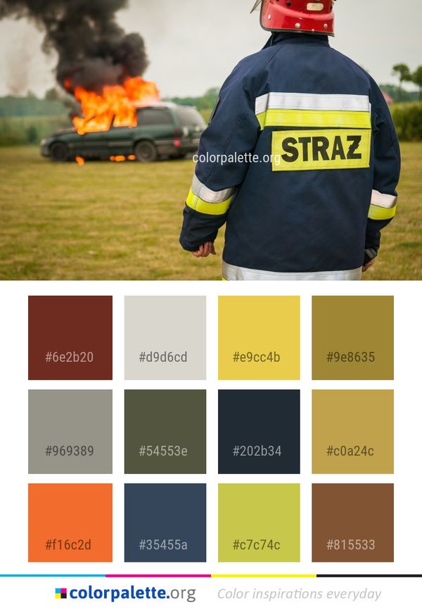 Motor Vehicle Firefighter Color Palette