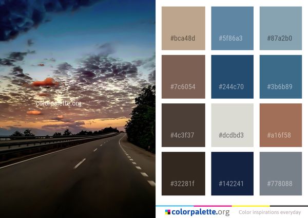 Road Sky Cloud Color Palette