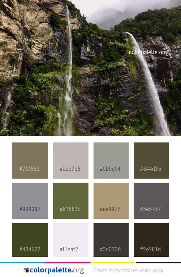Waterfall Nature Body Of Water Color Palette