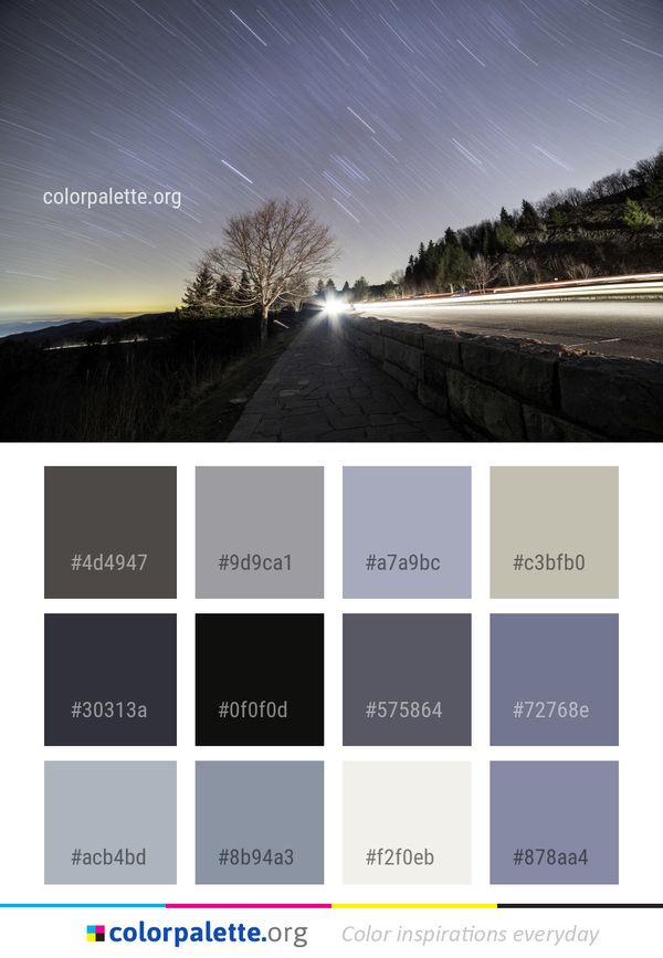 Sky Nature Road Color Palette
