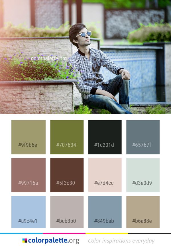 Green Photograph Facial Expression Color Palette