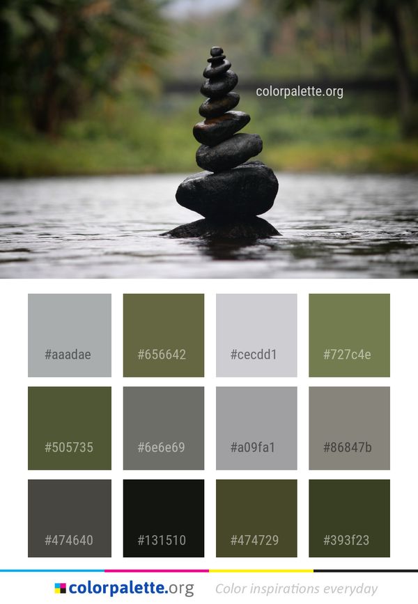Water Reflection Rock Color Palette