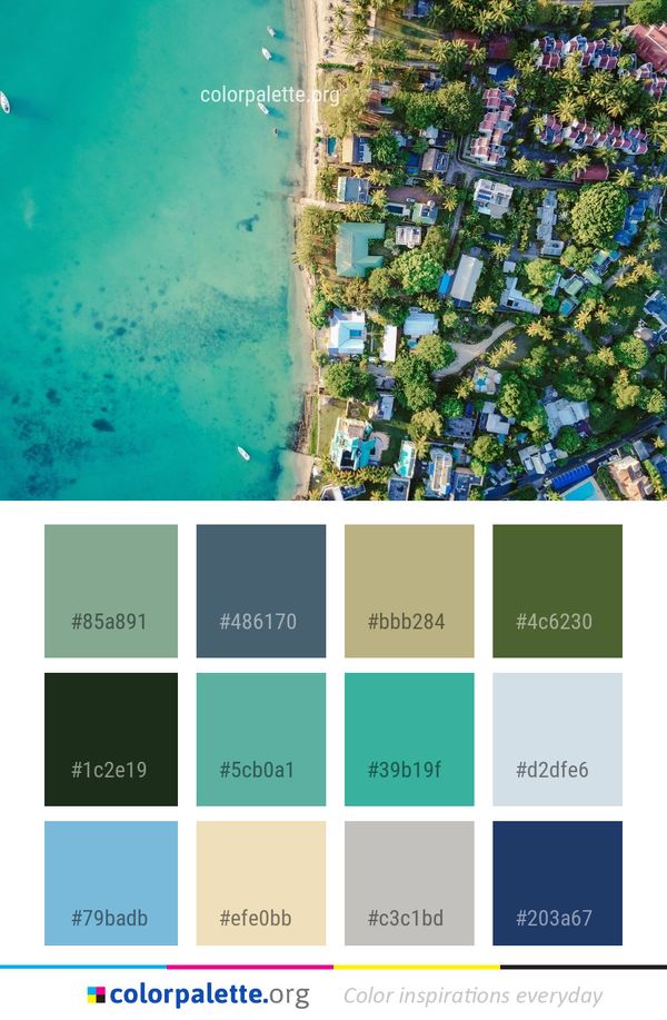 Aerial Photography Bird's Eye View Water Color Palette