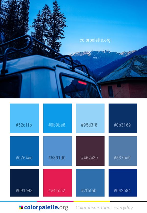 Sky Mountainous Landforms Blue Color Palette