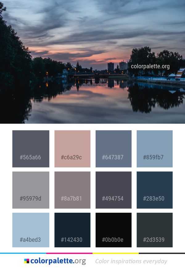 Reflection Sky Waterway Color Palette