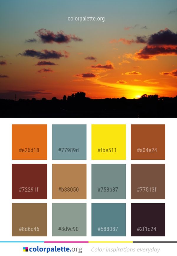 Sky Afterglow Sunset Color Palette