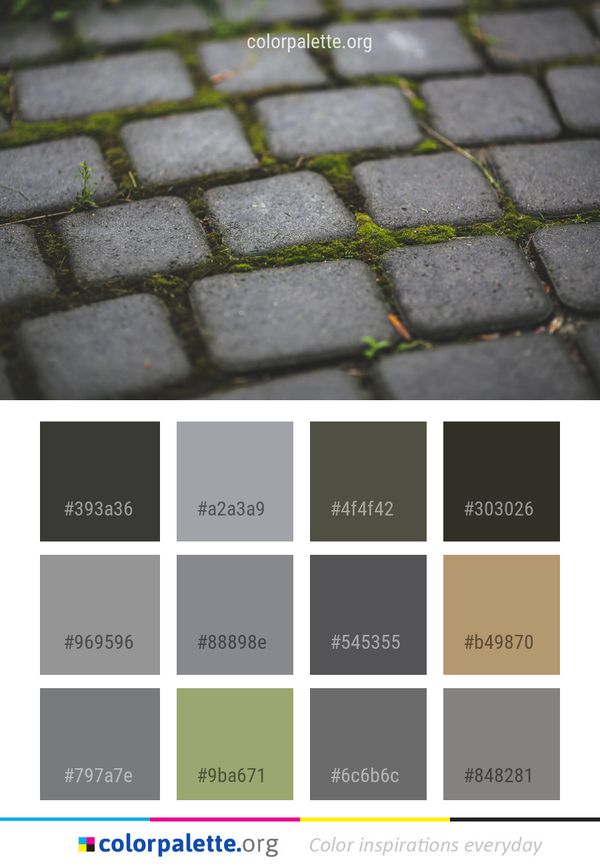 Green Cobblestone Grass Color Palette