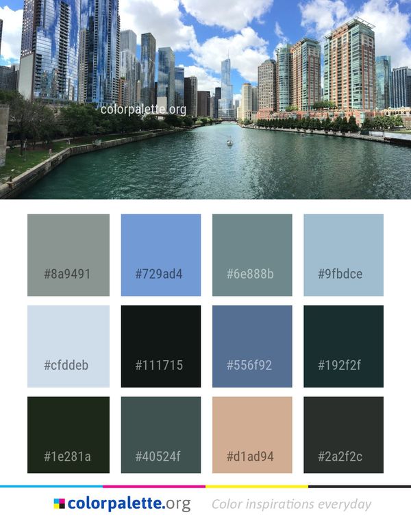 Metropolitan Area Waterway City Color Palette