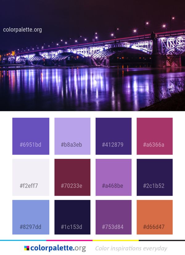 Reflection Bridge Night Color Palette