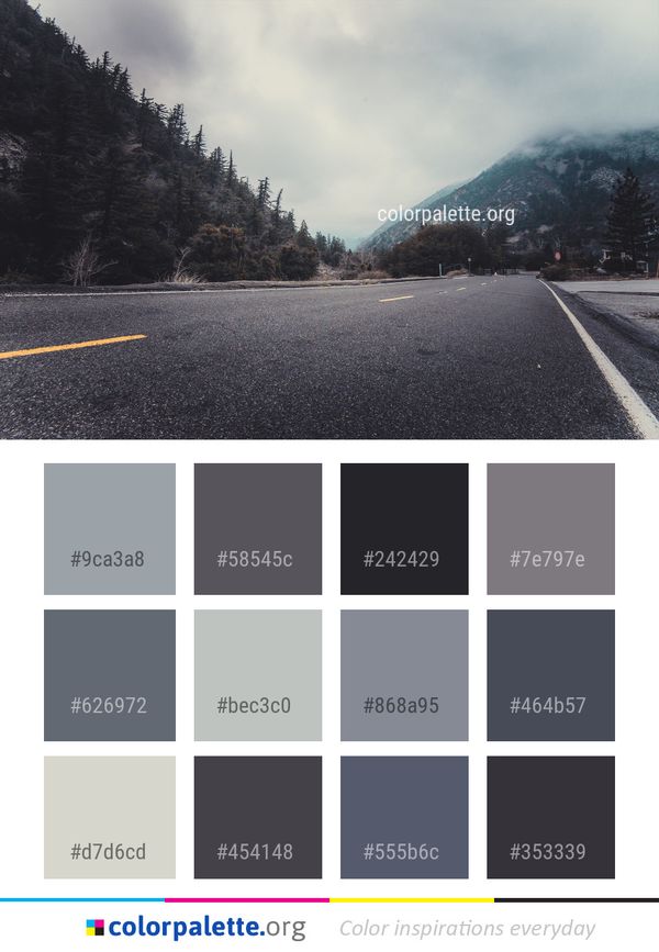 Road Sky Highway Color Palette