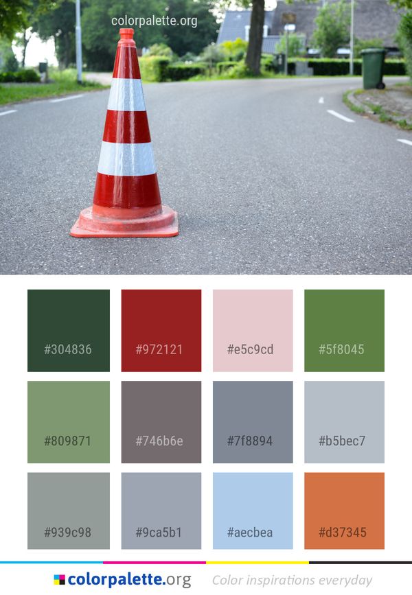 Cone Asphalt Road Color Palette