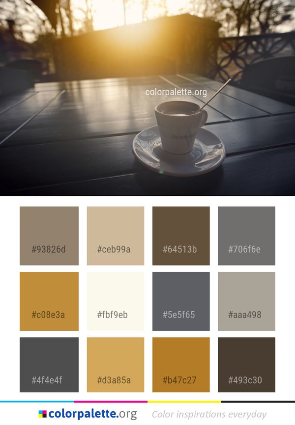 Light Cup Coffee Color Palette