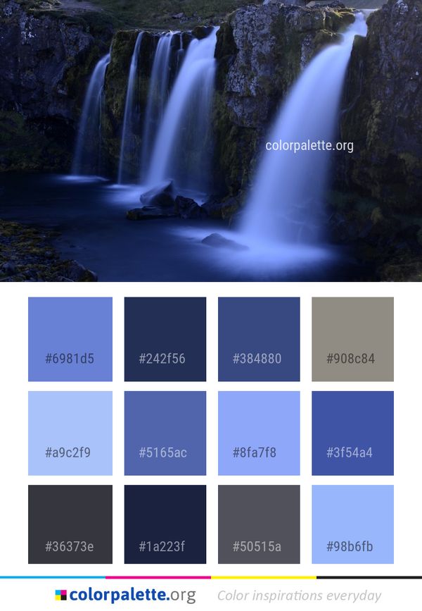 Waterfall Water Nature Color Palette