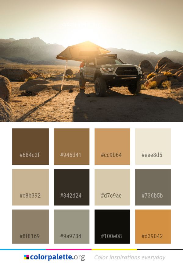 Mountainous Landforms Car Vehicle Color Palette