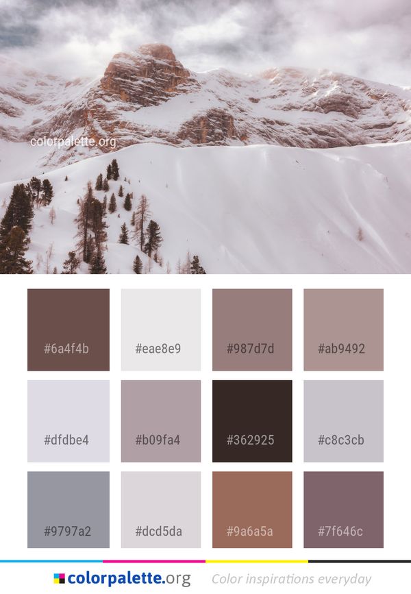 Mountainous Landforms Mountain Winter Color Palette