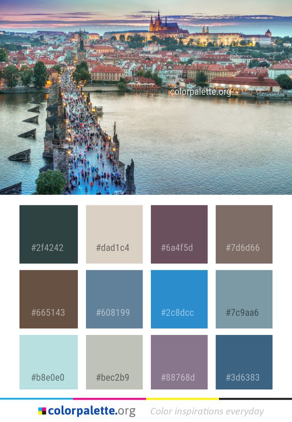 City Landmark Waterway Color Palette