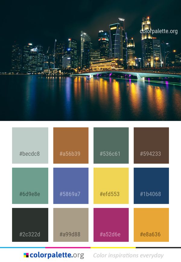 Cityscape Metropolitan Area Reflection Color Palette