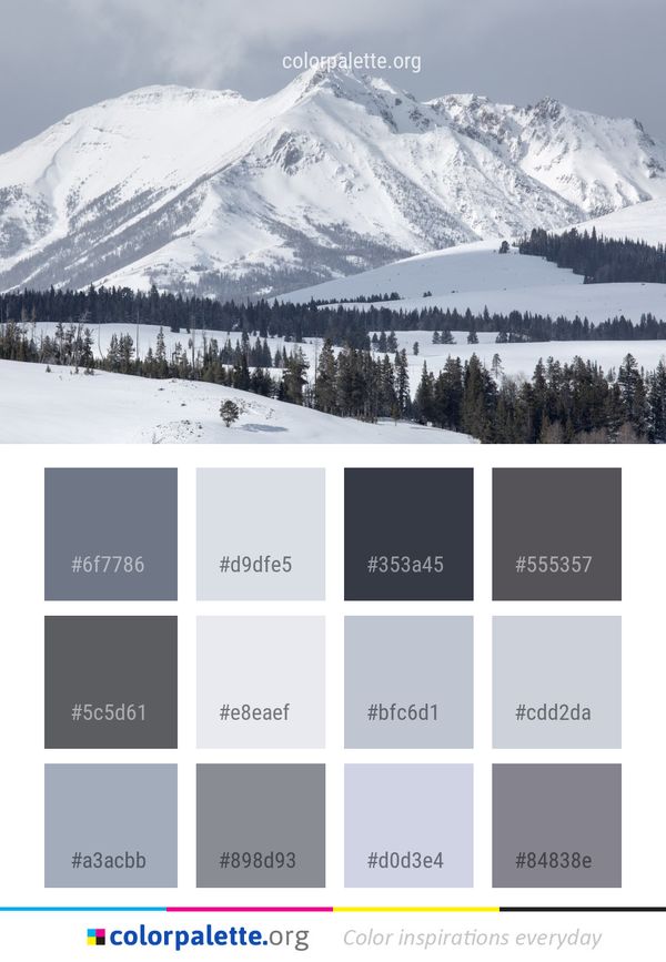 Winter Snow Mountainous Landforms Color Palette