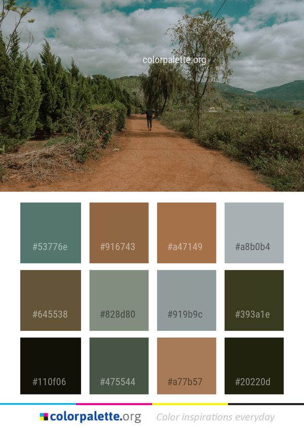 Road Cloud Sky Color Palette
