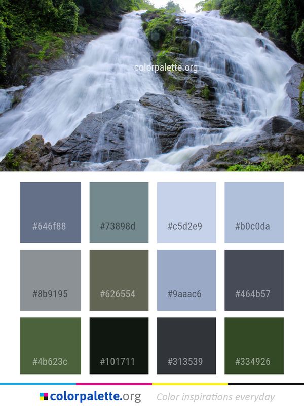 Waterfall Water Nature Color Palette