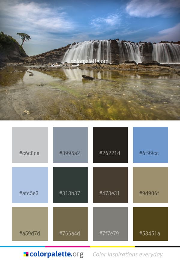 Waterfall Water Nature Color Palette
