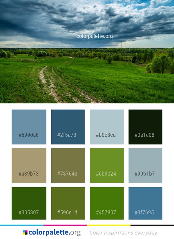 Sky Cloud Grassland Color Palette