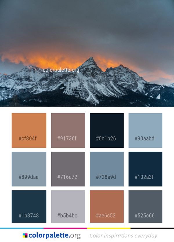 Sky Mountainous Landforms Mountain Range Color Palette