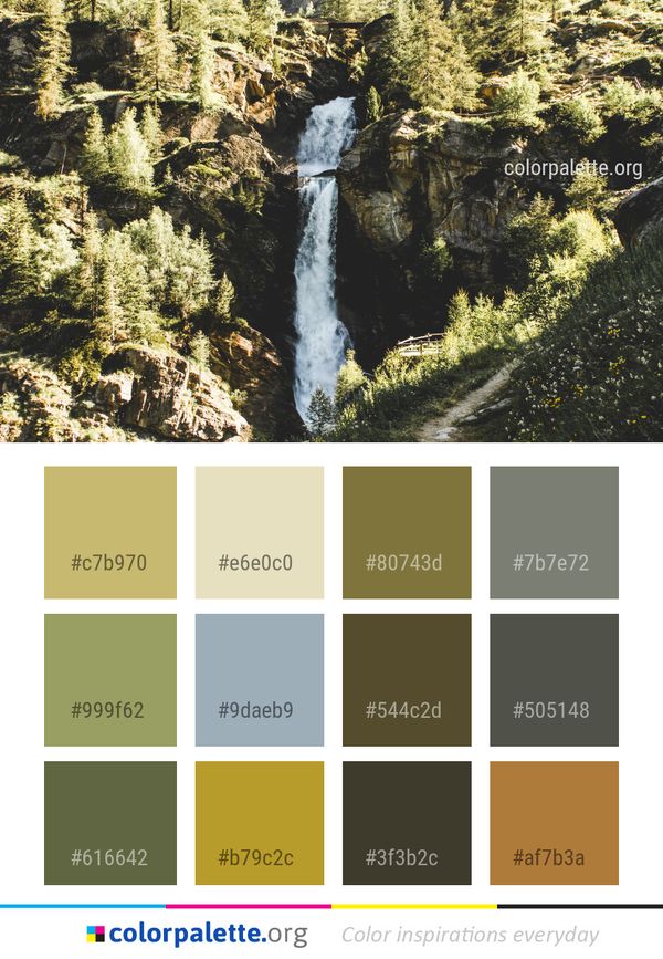 Waterfall Water Nature Color Palette